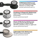 Littmann Classic 3, Miroir, Lyre rose perlé, Tige Rose