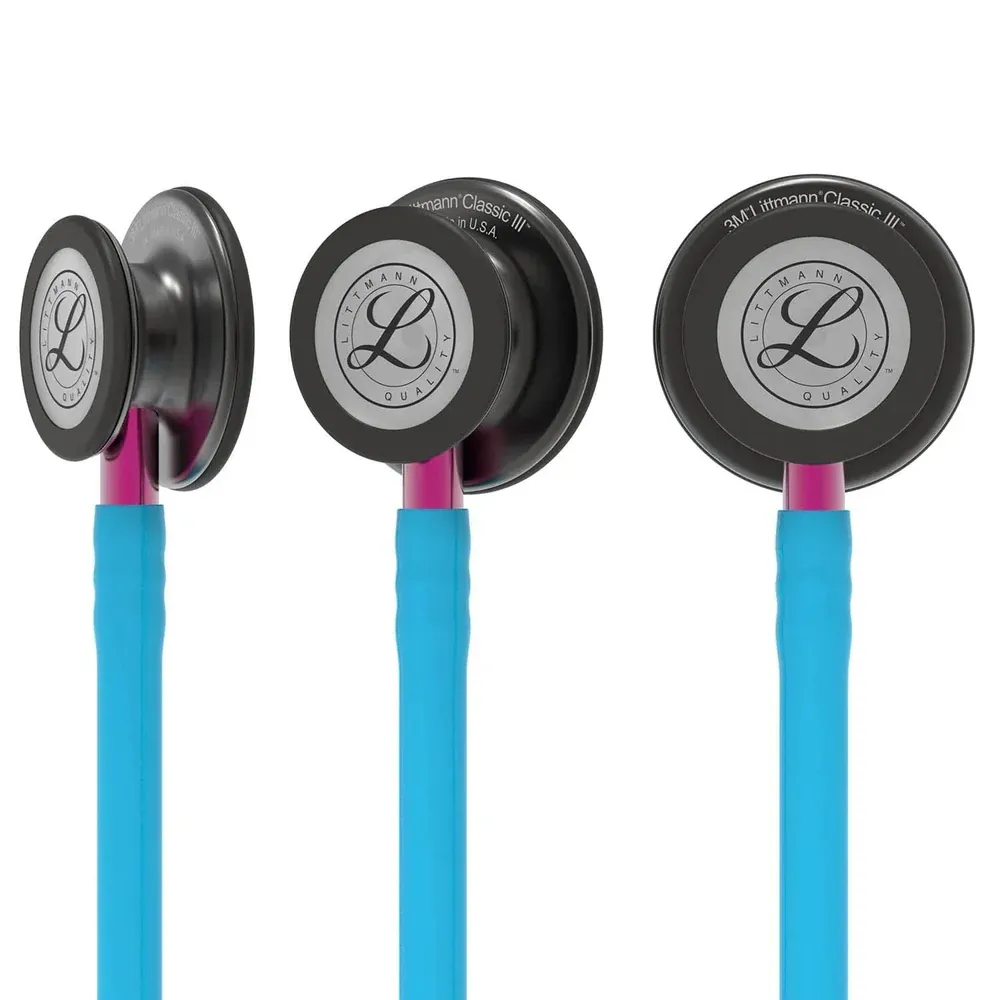 littmann-classic-iii-stethoscope-smoke-turquoise-pink-stem-5872-littmann-30887108870242.webp