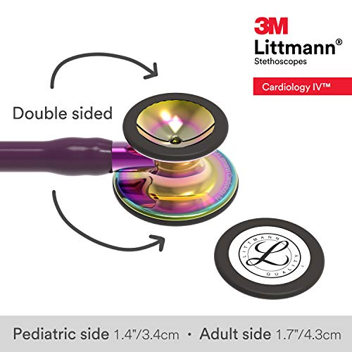 Littmann Cardio 4, Arc-en-ciel Poli, Lyre Prune, Tige Violette