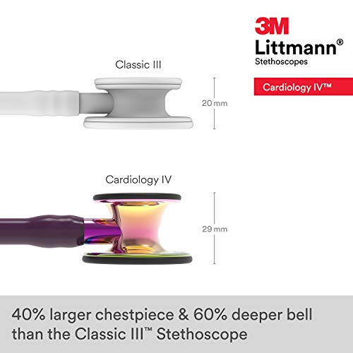 Littmann Cardio 4, Arc-en-ciel Poli, Lyre Prune, Tige Violette