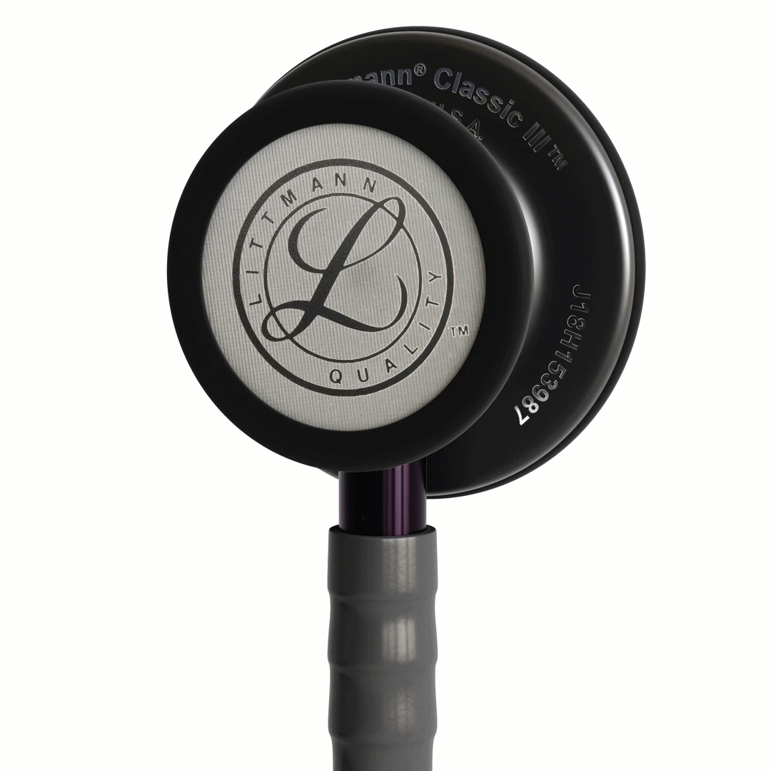 Stéthoscope Littmann Classic III Edition Spéciale - Lyre Gris - Tête Noir Fumée - Tige Violet