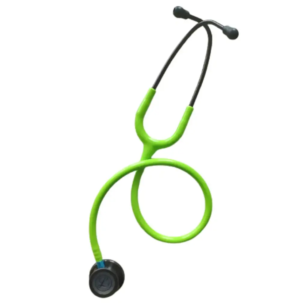 Littmann Classic 3, Finition Fumée, Lyre Vert Lime, Tige Bleue
