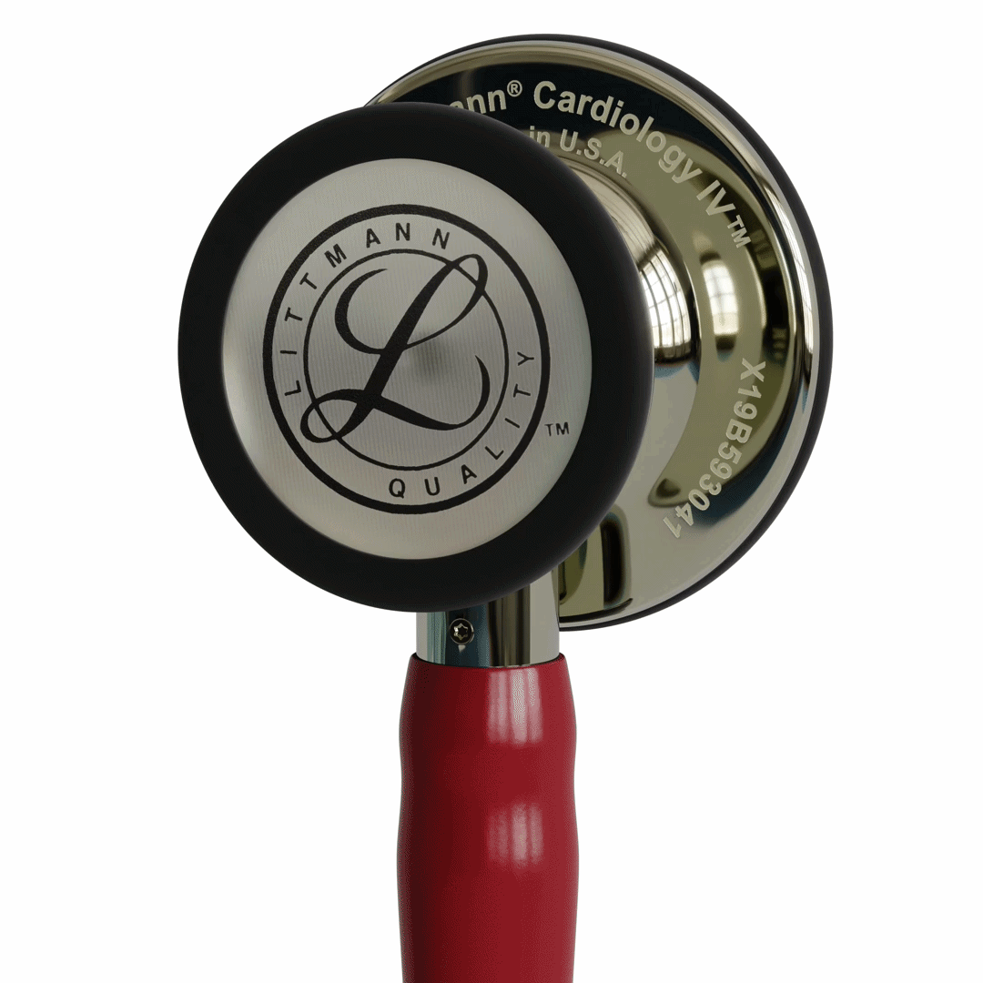 Stéthoscope Littmann Cardiology IV - Lyre Bordeaux - Finition tête Miroir Champagne