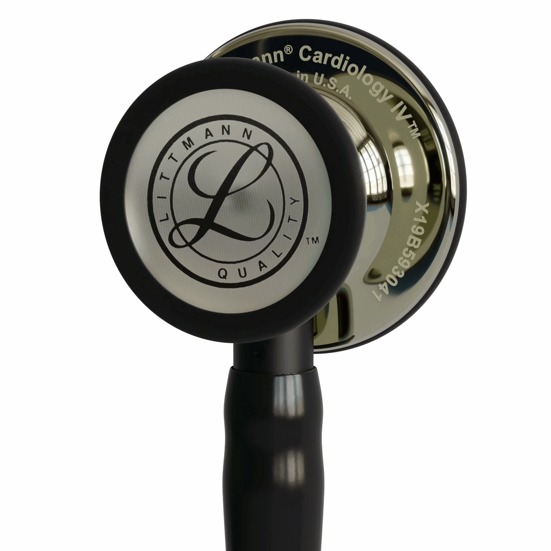 Stéthoscope Littmann Cardiology IV - Lyre Noire- Finition tête Miroir Champagne