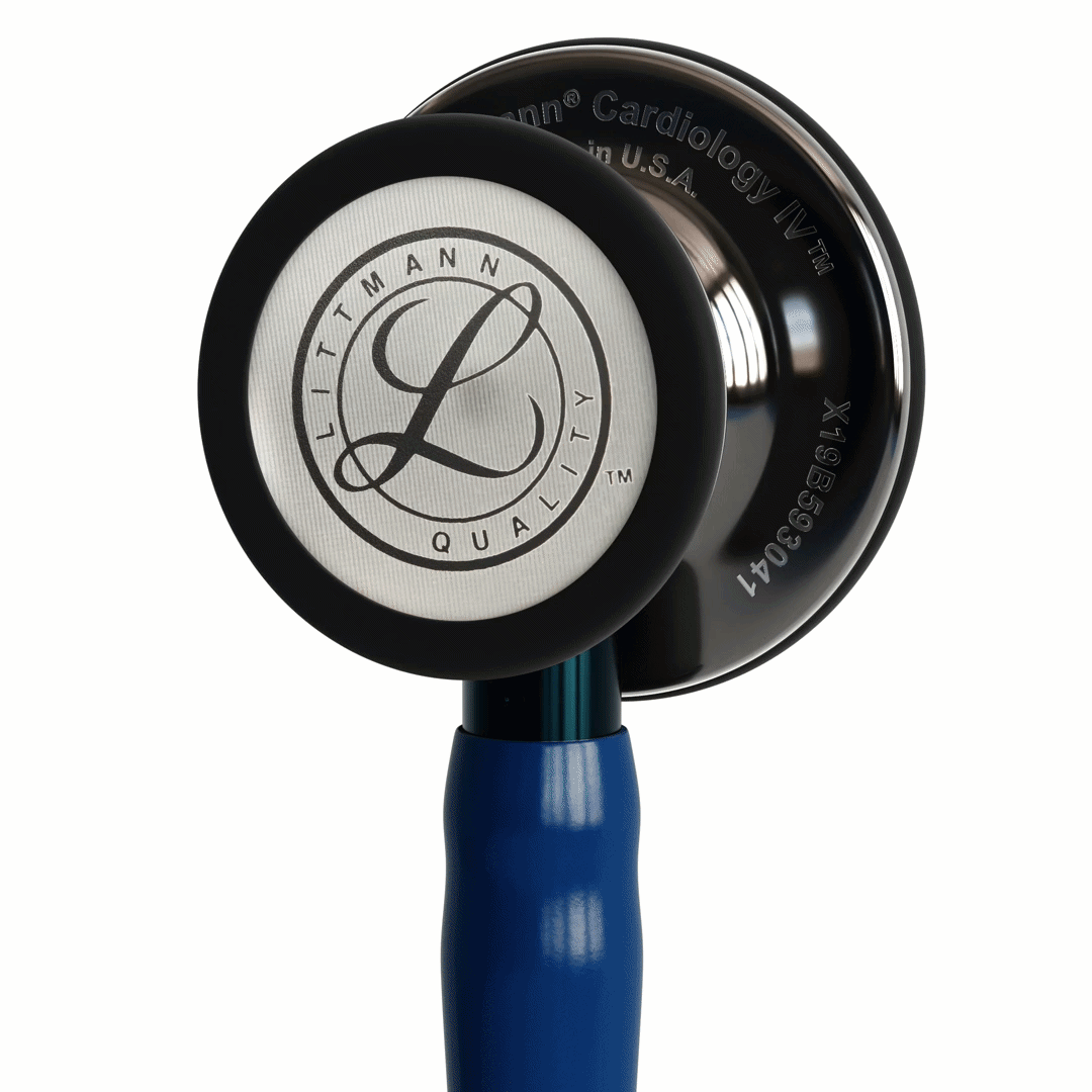 [LITT6202] Stéthoscope Littmann Cardiology IV - Lyre Bleu Marine - Finition tête Miroir Noire Smoke - Tige Bleu