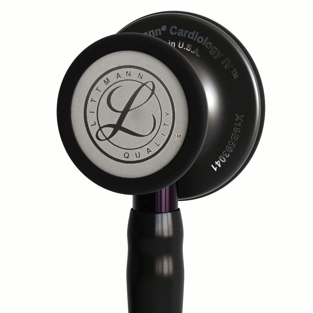 Stéthoscope Littmann Cardiology IV - Lyre Noire- Finition tête Noire - Tige Violette