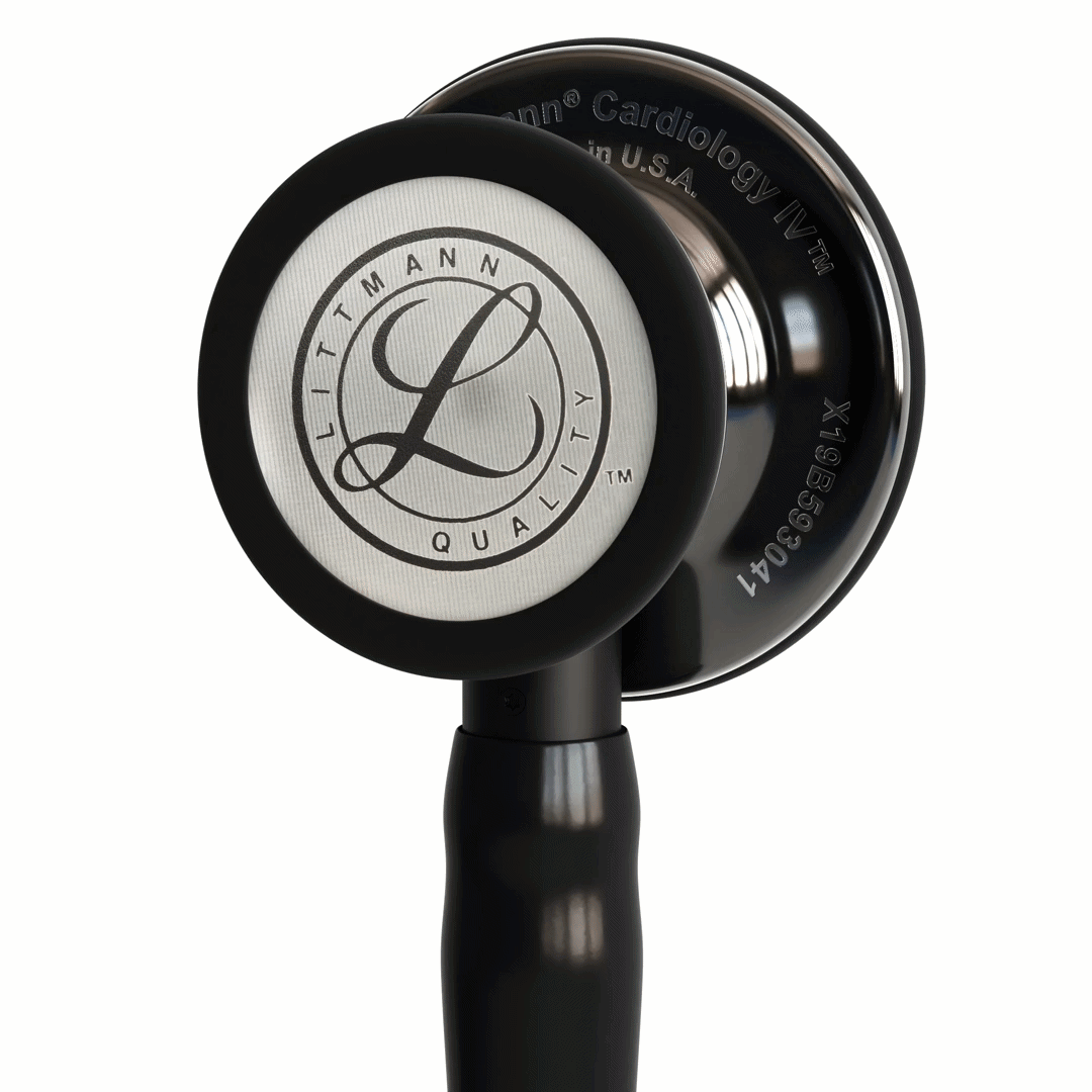 [LITT6232] Stéthoscope Littmann Cardiology IV - Lyre Noire- Finition tête Miroir Smoke - Tige Noire