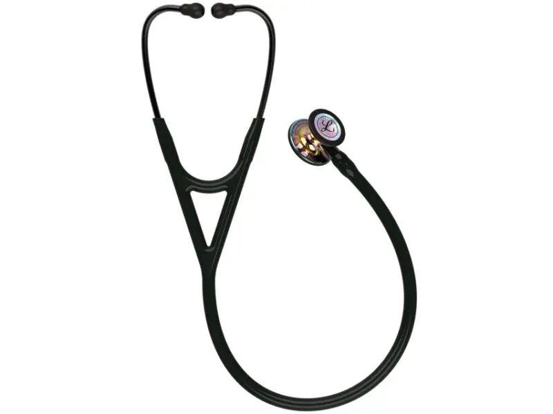 Littmann Cardio 4, Arc-en-ciel Poli, Lyre Noire, Tige fumée