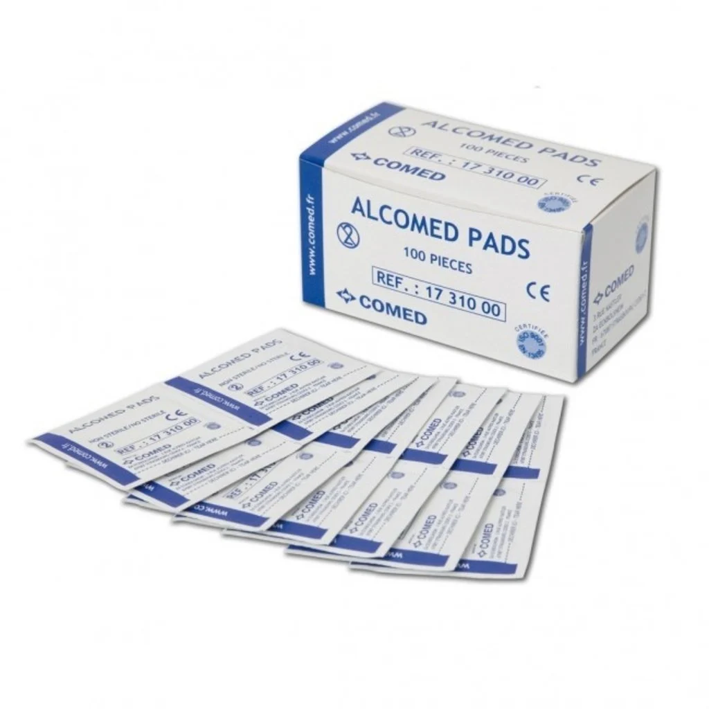 [ALCOPREP100] Tampons imprégnés d'alcool à 70% COMED 100pcs