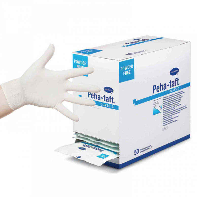 Hartmann Gants stériles Peha-taft Classic en latex - Taille 8 - 50 paires