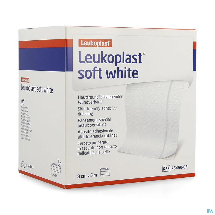 Pansement adhésif pour peaux sensibles Leukoplast Soft White 8cm x5m
