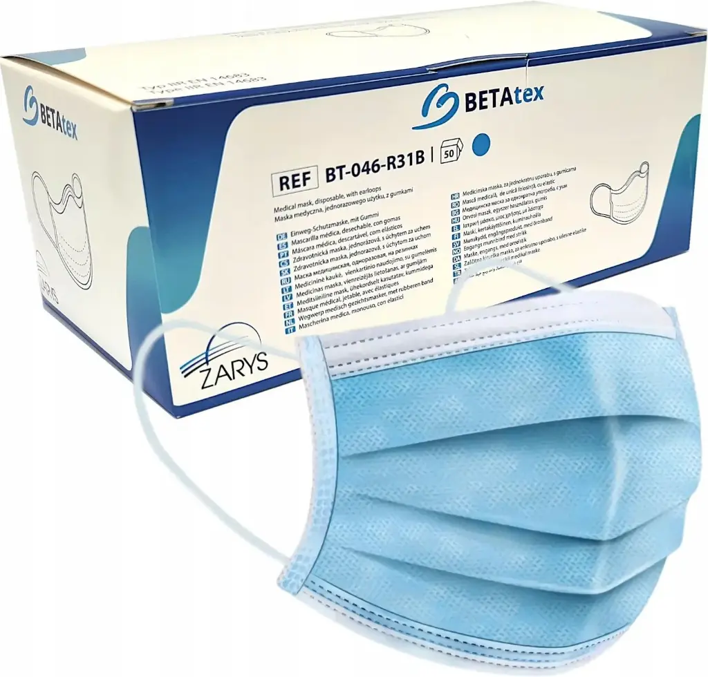 Masque chirurgical - CE TYPE IIR - 3 plis (/50)