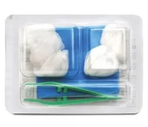 Sets à pansements Euromedis CF1500 - 1 Champ +1 Pince + 5 Tampons - 50 sets