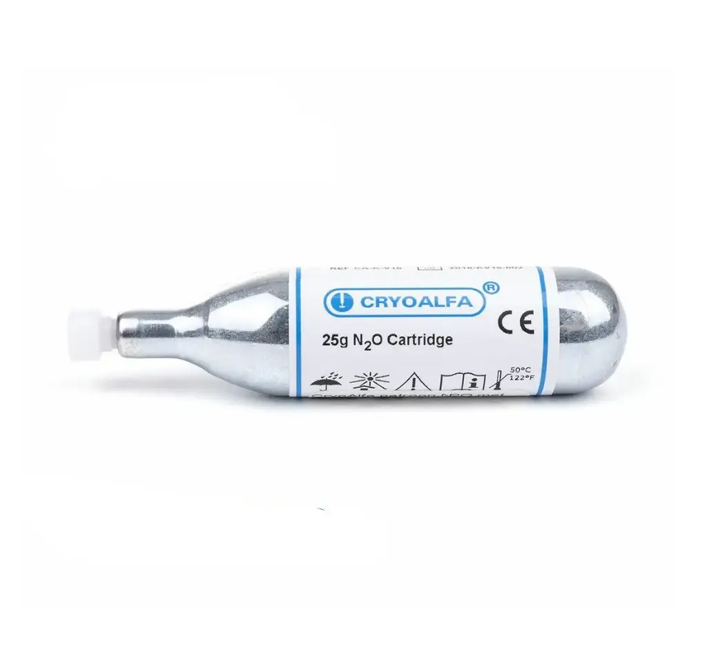 Cartouches de gaz avec valve N2O pour CryoAlfa SUPER/LUX 25gr
