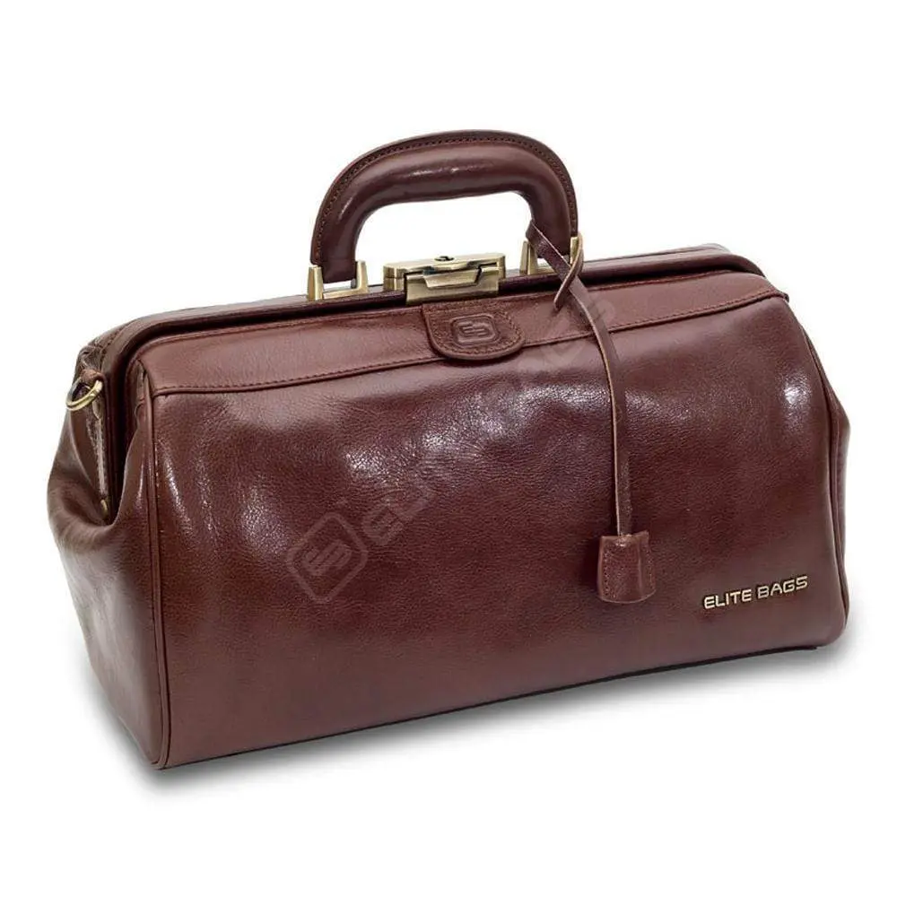 Mallette Elite Bag ®CLASSY'S¯ en cuir brun