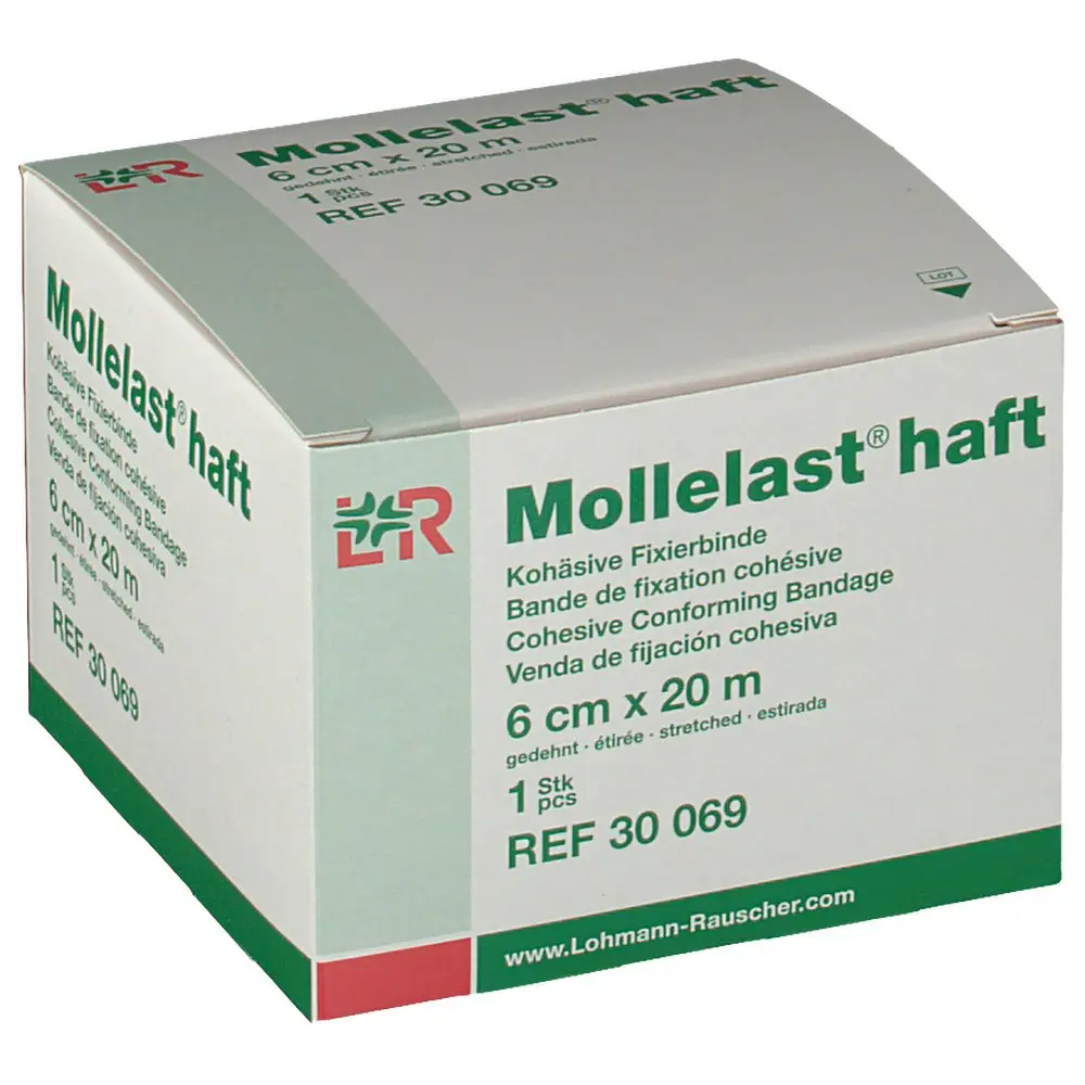 Bande de fixation élastique Mollelast HAFT 6cm x 20m  Non-Stérile