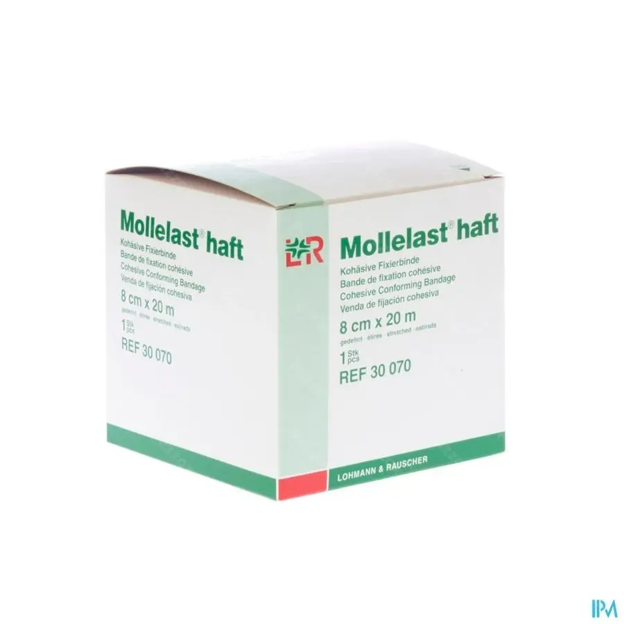 [LR30070] Bande de fixation élastique Mollelast HAFT 8cm x 20m Non-Stérile