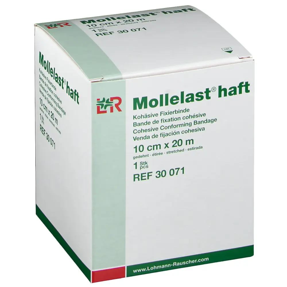 [LR30071] Bande de fixation élastique Mollelast HAFT 10cm x 20m Non-Stérile