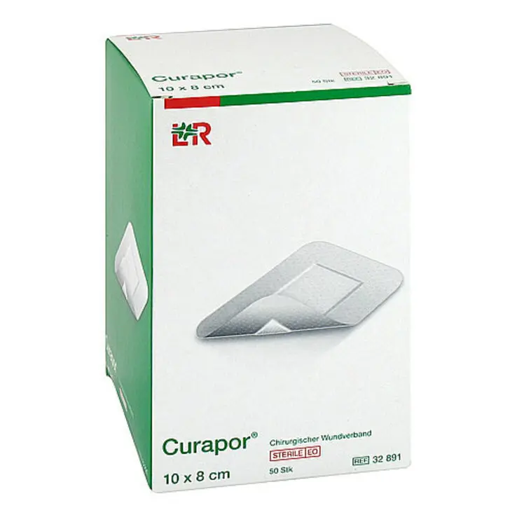 Pansements chirurgicaux CURAPOR avec compresse non adhérente stérile - 10 x 8 cm - Boîte de 50