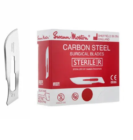 [LAMESST21] Lames de bistouri Swann & Morton stériles n°21 - boîte de 100