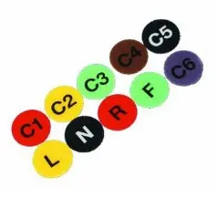Code Label pour électrodes DT100 1x R,L,F,N,C1,C2,C3,C4,C5,C6
