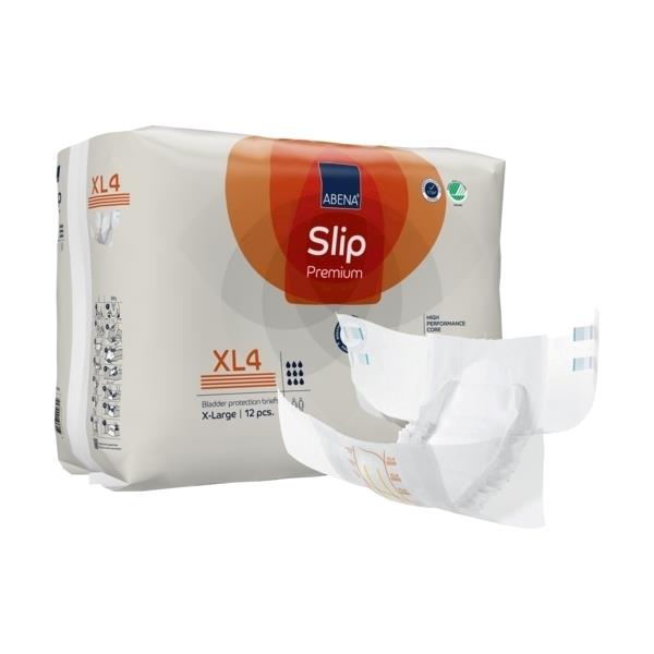 ABENA SLIP - PREMIUM - XL4 - Change complet - 85 x 97 cm - Taille hanche 110-170 cm - 4000 ml - Orange - 4x12pièces 