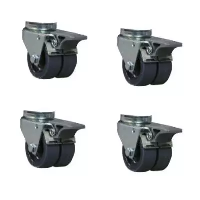 Jeu de 4 roulettes - diamètre 50 - avec freins