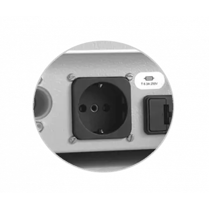 Prise secteur integree & borne equipotentielle (dk, it, aus, ch)