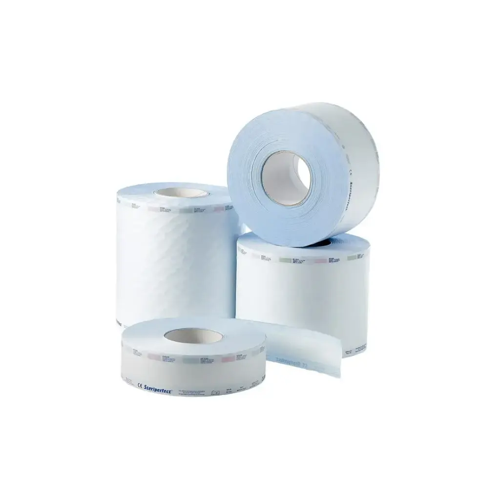 Gaine de stérilisation avec soufflets 100 mm x 50 mm x 100 m