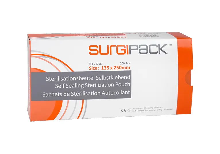 Surgipack Pochettes/Sachets de stérilisation Autocollant 135x250mm /200pcs
