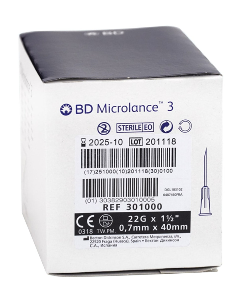 Aiguilles ZARYS dispoFine 22G 2 (0,70x50mm) - Boîte de 100
