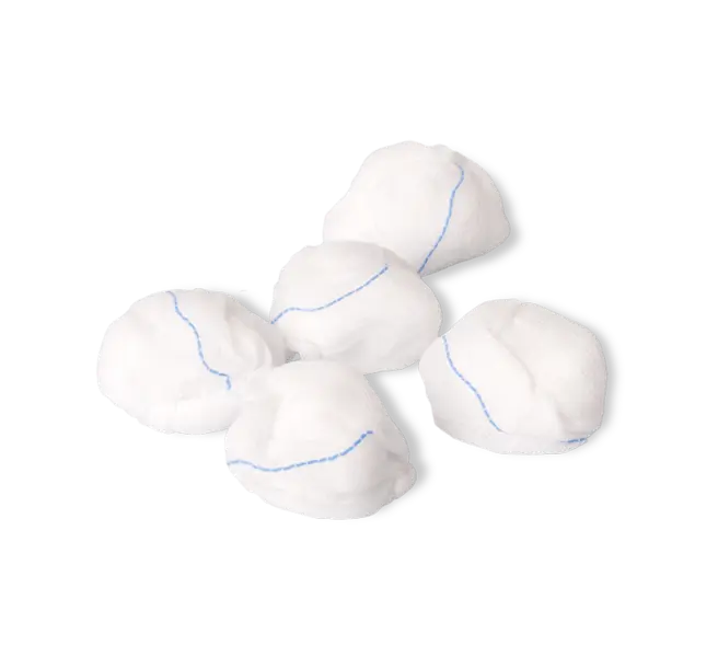 Zarys tampons en gaze, non stérile, sans fil radiodétectable, ø20mm, en sachet pastique; par 250pcs