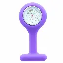 Montre infirmière étanche avec boitier en silicone violet