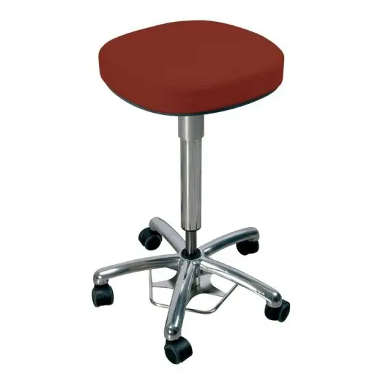 Tabouret colonne à gaz 923-22 standard roulettes - commande au pied hauteur 51/69cm (Tomato)