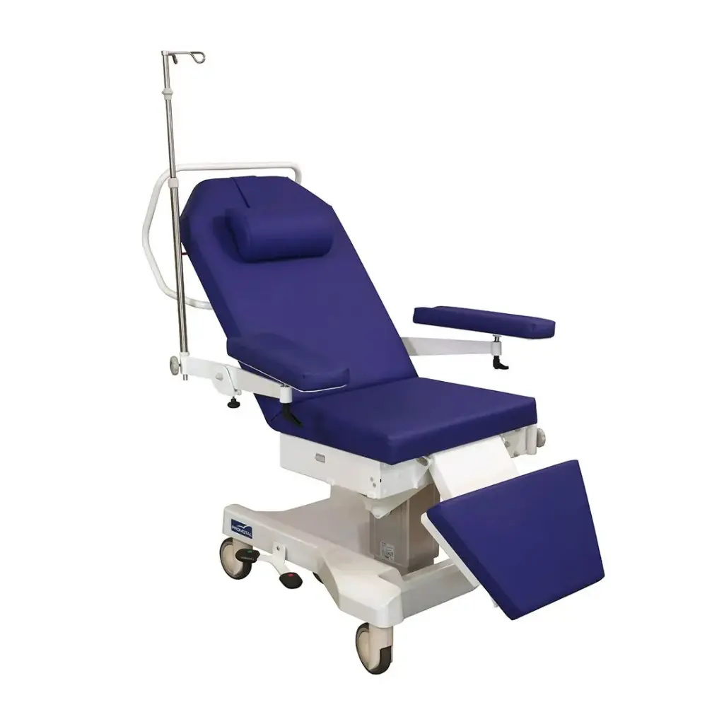 Fauteuil de médecine ambulatoire Polycare avec barrières (Tomato)