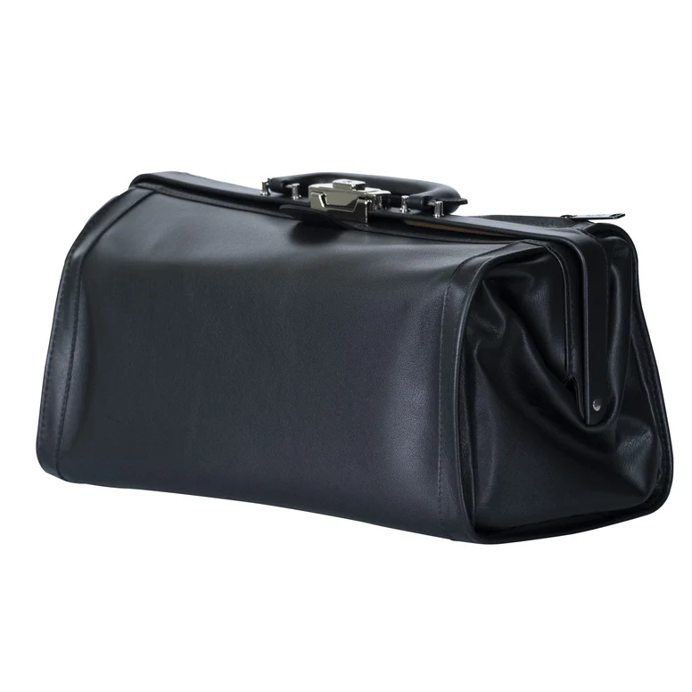 Mallette Durasol "PRIMUS" 37x20x19 cm - Cuir de vachette fin  (Noir)