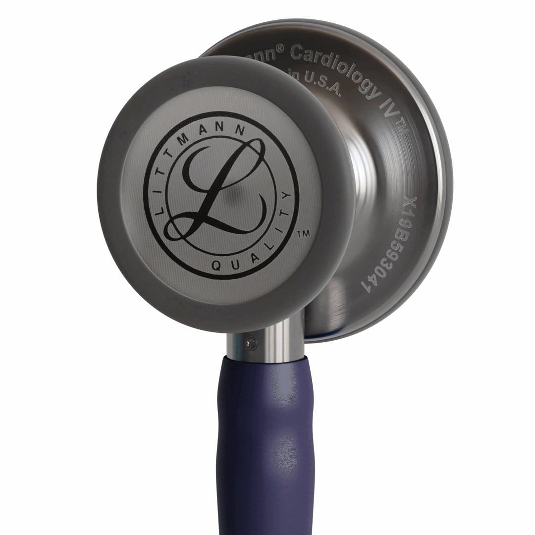 Stéthoscope Littmann Cardiology IV - Lyre Bleu Nuit Satin - Finition tête Acier Brossé