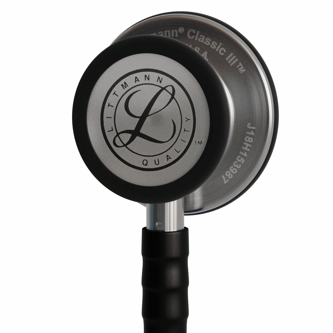Stéthoscope Littmann Classic III - Lyre Noire Satin - Tête Inox Brossé