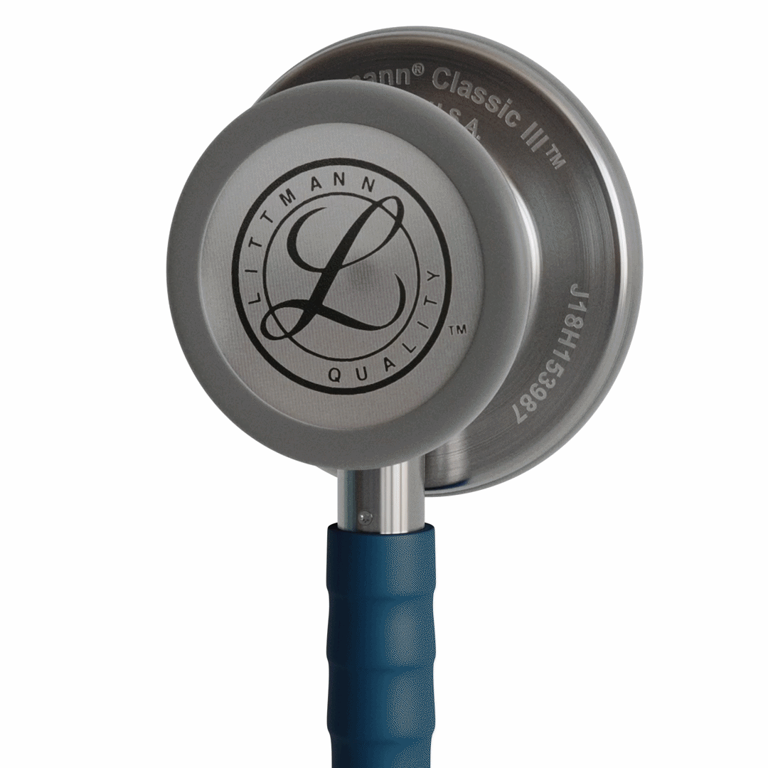 Stéthoscope Littmann Classic III - Lyre Bleu Caraïbes Satin - Tête Inox Brossé
