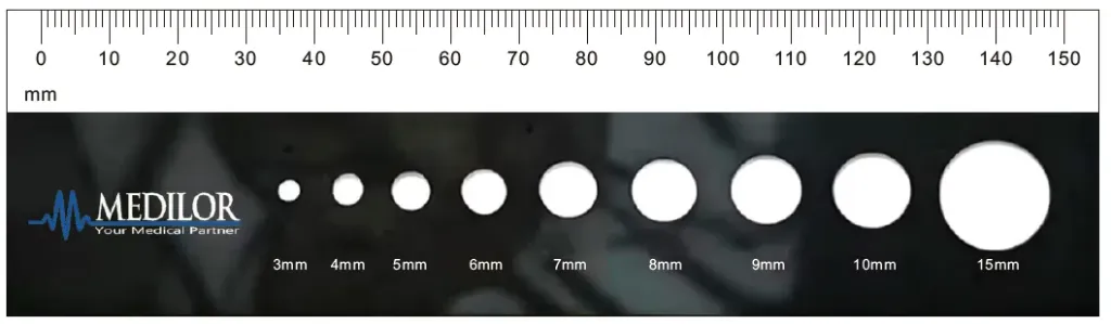 Cryoalfa - Règle (en aluminium) pour la mesure et le traitement de lésions