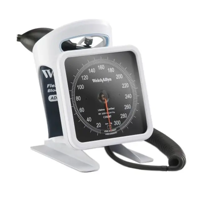 Tensiomètre TYCOS 767 sur table avec brassard Flexiport adulte