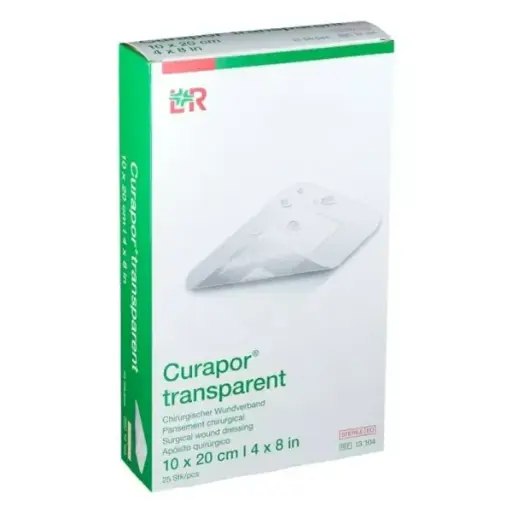 [LR13104] Pansements chirurgicaux CURAPOR TRANSPARENT avec compresse non adhérente stérile - 10 X 20 Cm - Boîte de 25