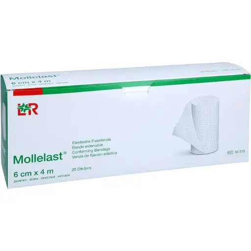 [LR19411] Bande de fixation élastique Mollelast NUE 6cm x 4m Non-Stérile - Boîte de 20