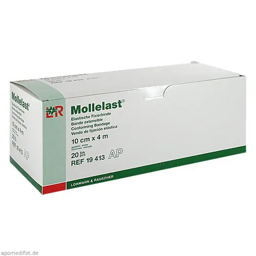 [LR19413] Bande de fixation élastique Mollelast NUE 10cm x 4m Non-Stérile - Boîte de 20