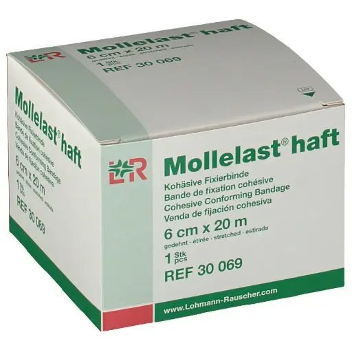 [LR30069] Bande de fixation élastique Mollelast HAFT 6cm x 20m  Non-Stérile
