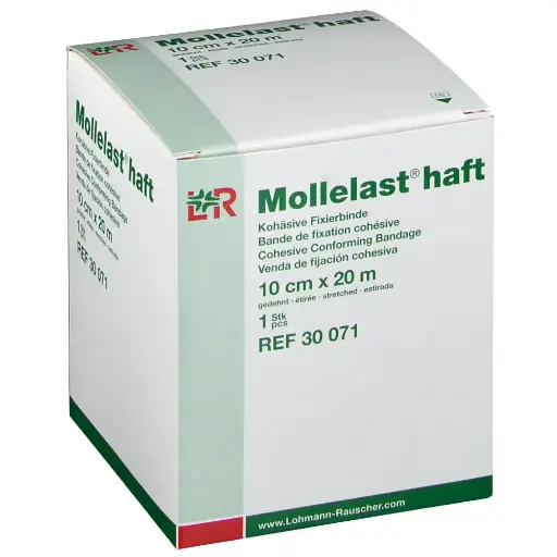 [LR30071] Bande de fixation élastique Mollelast HAFT 10cm x 20m Non-Stérile