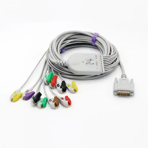 [NKK082] Câble ECG patient 10 voies finition pinces pour Cardiofax C Nihon Kodhen
